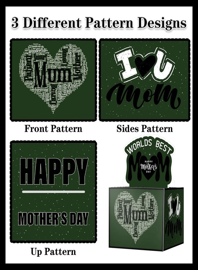 Jaywayang Mother's Day Money Box for Cash Gift, Surprise Money Gift Box with Card and Cash Holder for Mom Grandmother, DIY Fun Mother's Day Cash Box, Includes 50Pcs Transparent Bags（Green Black - Image 3